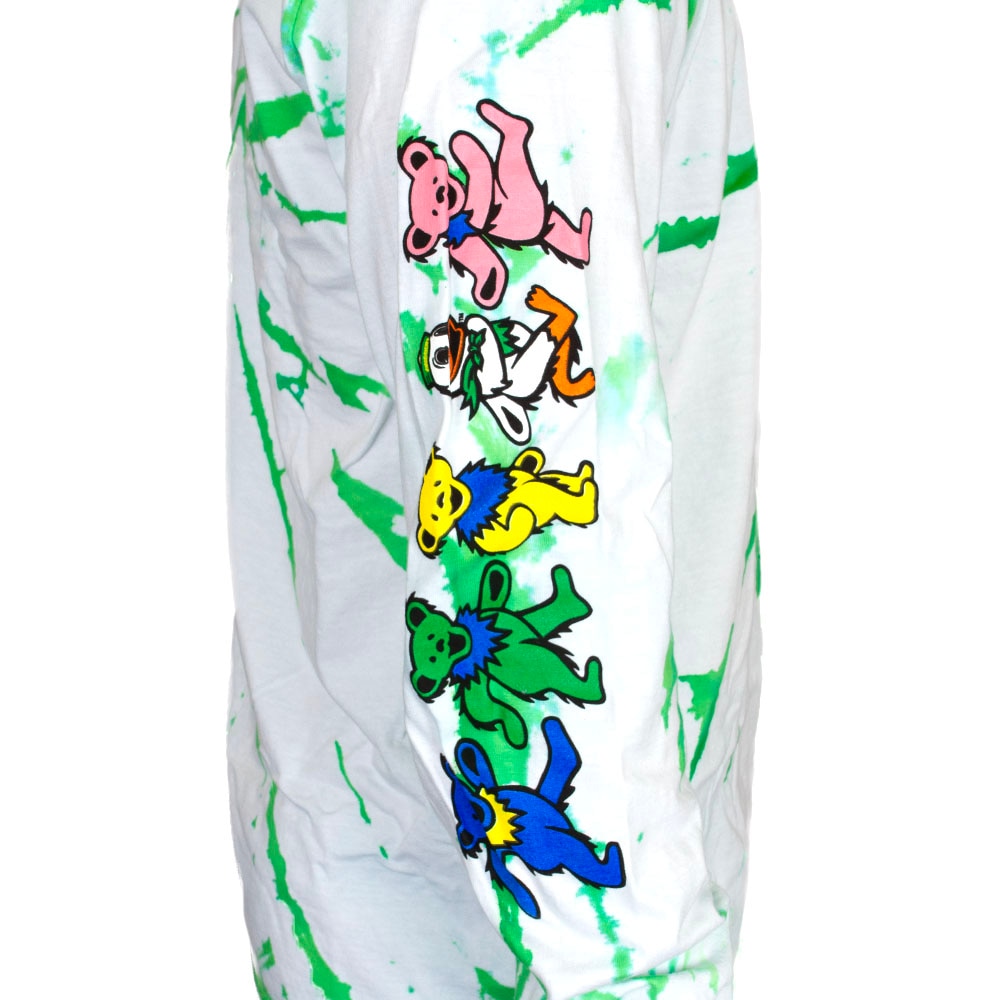 Ducks Spirit, Green, Long Sleeve, Cotton, Men, Unisex, Football, Class Trip, Tie-Dye, Grateful Dead, Dancing Bears, T-Shirt, 997214